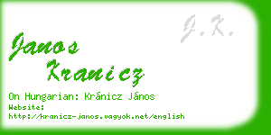 janos kranicz business card